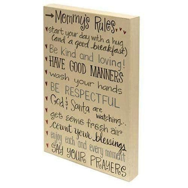 Mommy's Rules Box Sign - The Fox Decor
